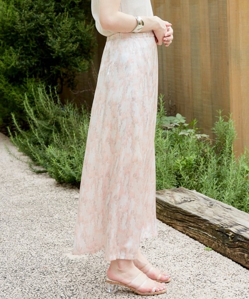 VANNIE U(ヴァニーユー)の「タイダイ柄ペイントスカート(スカート・レディース・ベージュ/コーラル・FREE)」の16枚目の写真