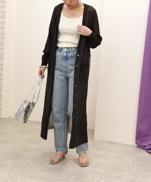 Eimee Law（エイミーロウ）の「バックシアーラメロングカーデ