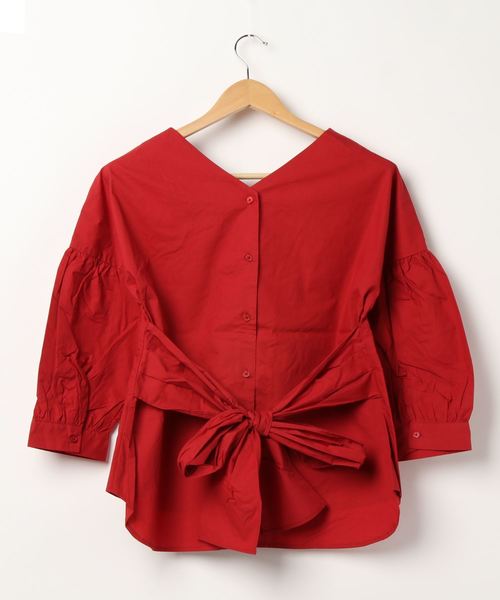 fifth（フィフス）の「バックシャンボリュームスリーブブラウス（シャツ/ブラウス・レディース・レッド・MEDIUM）」の2枚目の写真