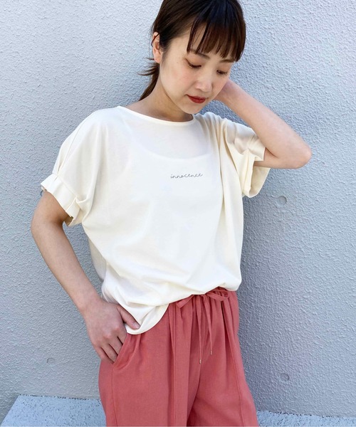 PICCIN(ピッチン)の「タックスリーブカットソー(Tシャツ/カットソー・レディース・ライトグレー/ブラック/ネイビー/オフホワイト・M)」の2枚目の写真