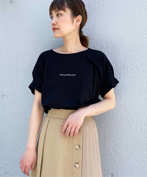 PICCIN(ピッチン)の「タックスリーブカットソー(Tシャツ/カットソー・レディース・ライトグレー/ブラック/ネイビー/オフホワイト・M)」の3枚目の写真