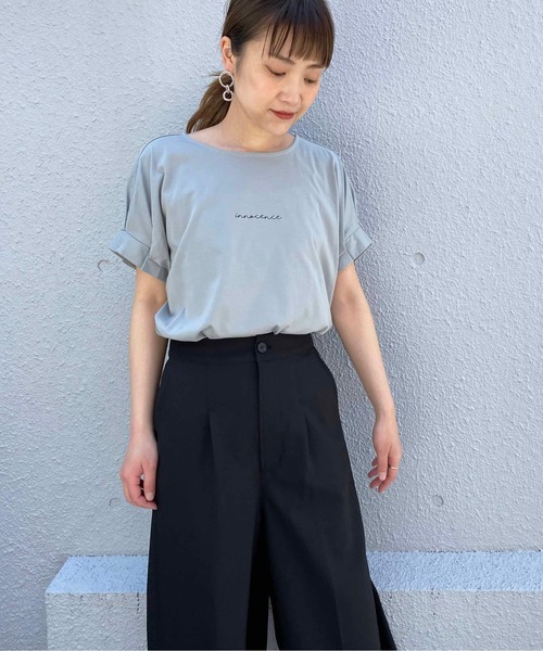 PICCIN(ピッチン)の「タックスリーブカットソー(Tシャツ/カットソー・レディース・ライトグレー/ブラック/ネイビー/オフホワイト・M)」の19枚目の写真