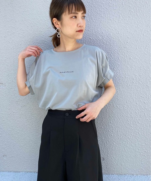 PICCIN(ピッチン)の「タックスリーブカットソー(Tシャツ/カットソー・レディース・ライトグレー/ブラック/ネイビー/オフホワイト・M)」の20枚目の写真