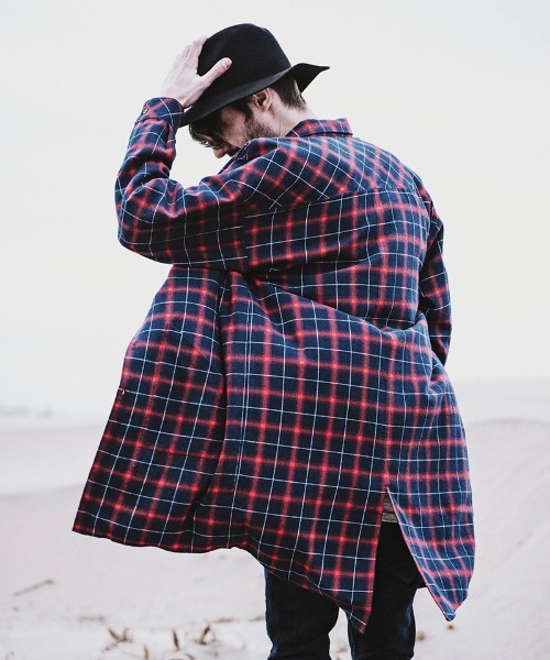 NO ID.（ノーアイディ）の「ms4366-フィッシュテールチェックロングＳＨ シャツ（シャツ/ブラウス・メンズ・レッド/グリーン/ブルー・ONE SIZE）」の17枚目の写真