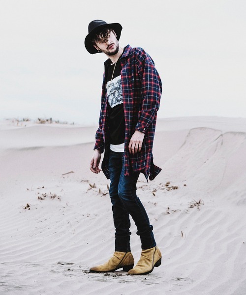 NO ID.（ノーアイディ）の「ms4366-フィッシュテールチェックロングＳＨ シャツ（シャツ/ブラウス・メンズ・レッド/グリーン/ブルー・ONE SIZE）」の14枚目の写真