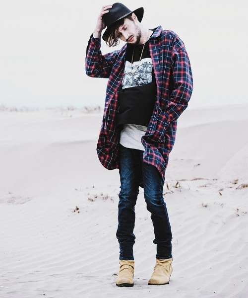 NO ID.（ノーアイディ）の「ms4366-フィッシュテールチェックロングＳＨ シャツ（シャツ/ブラウス・メンズ・レッド/グリーン/ブルー・ONE SIZE）」の22枚目の写真