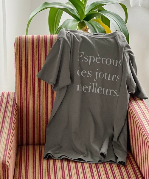 ADAM ET ROPE'（アダムエロペ）の「【WEB限定】ロゴT（Tシャツ/カットソー・レディース・チャコールグレー/ホワイト/グリーン系その他2・FREE）」の3枚目の写真