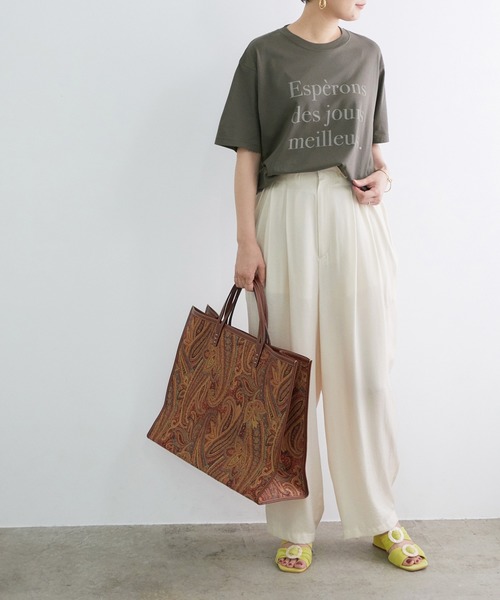 ADAM ET ROPE'（アダムエロペ）の「【WEB限定】ロゴT（Tシャツ/カットソー・レディース・チャコールグレー/ホワイト/グリーン系その他2・FREE）」の8枚目の写真