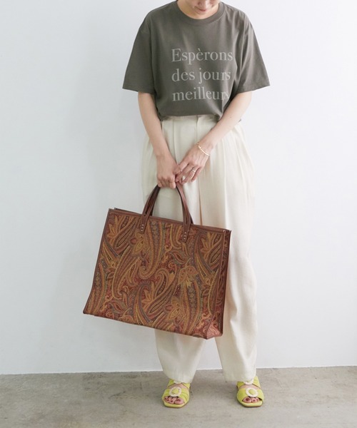 ADAM ET ROPE'（アダムエロペ）の「【WEB限定】ロゴT（Tシャツ/カットソー・レディース・チャコールグレー/ホワイト/グリーン系その他2・FREE）」の14枚目の写真