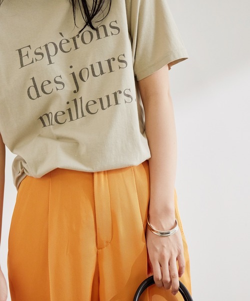 ADAM ET ROPE'（アダムエロペ）の「【WEB限定】ロゴT（Tシャツ/カットソー・レディース・チャコールグレー/ホワイト/グリーン系その他2・FREE）」の5枚目の写真