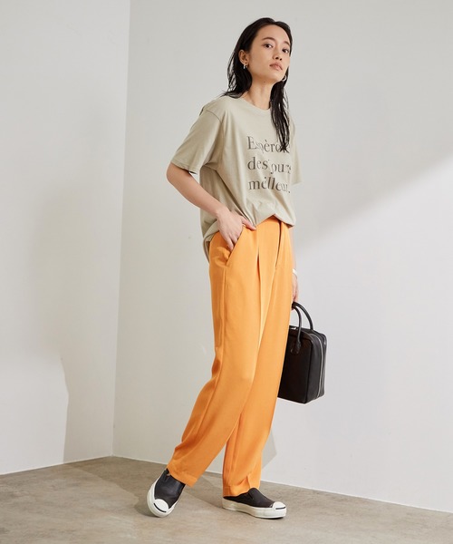 ADAM ET ROPE'（アダムエロペ）の「【WEB限定】ロゴT（Tシャツ/カットソー・レディース・チャコールグレー/ホワイト/グリーン系その他2・FREE）」の6枚目の写真