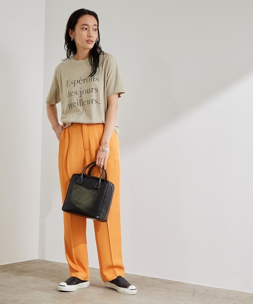 ADAM ET ROPE'（アダムエロペ）の「【WEB限定】ロゴT（Tシャツ/カットソー・レディース・チャコールグレー/ホワイト/グリーン系その他2・FREE）」の7枚目の写真