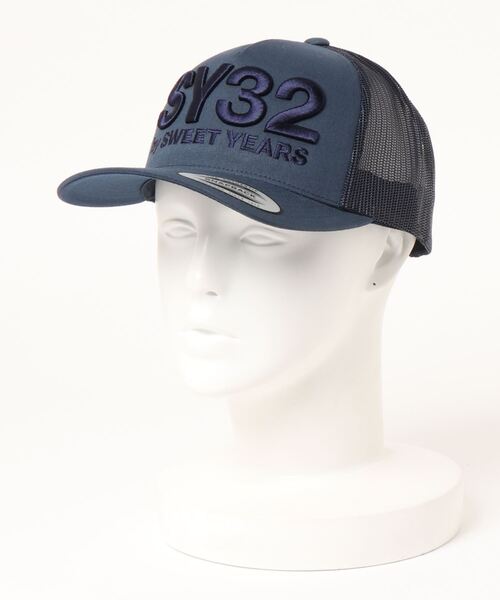 SY32 by SWEET YEARS（エスワイサーティトゥバイスィートイヤーズ）の「【73】【it】【SY32 by SWEET YEARS】ロゴ刺繍メッシュキャップ（キャップ・レディース・ブラック/ブラック系その他/ネイビー/ホワイト/カモフラージュ/チャコールグレー×ブラック/ホワイト系その他・FREE）」の6枚目の写真