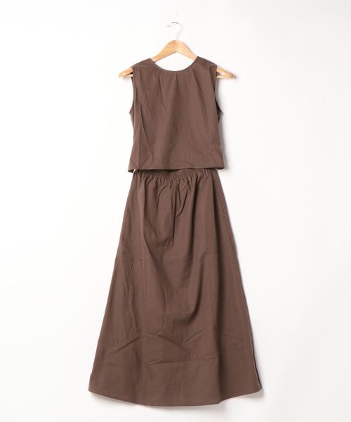 KOBE LETTUCE（コウベレタス）の「前後2wayセットアップ風リネンブレンドワンピース（ワンピース・レディース・ブラウン/イエロー系その他/ライトベージュ・FREE）」の5枚目の写真