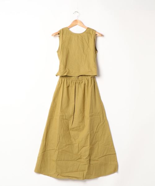 KOBE LETTUCE（コウベレタス）の「前後2wayセットアップ風リネンブレンドワンピース（ワンピース・レディース・ブラウン/イエロー系その他/ライトベージュ・FREE）」の7枚目の写真