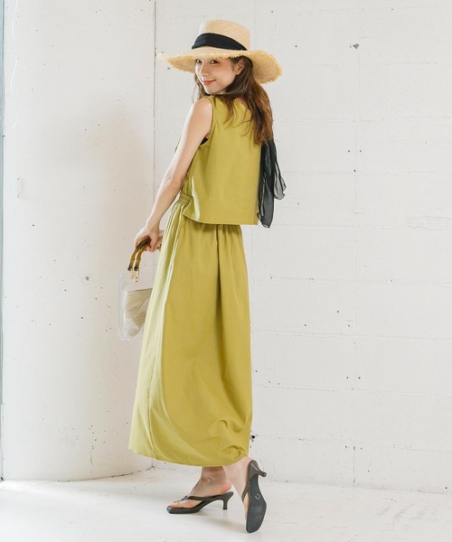 KOBE LETTUCE（コウベレタス）の「前後2wayセットアップ風リネンブレンドワンピース（ワンピース・レディース・ブラウン/イエロー系その他/ライトベージュ・FREE）」の15枚目の写真