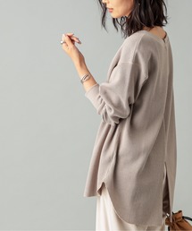 RIVE DROITE（リヴドロワ）の「後ろ姿まで抜かりないデザイン　ワッフルスリットカットソー　(無地)（Tシャツ/カットソー・レディース）」