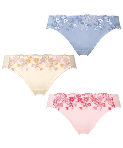 AMOSTYLE BY TRIUMPH（アモスタイルバイトリンプ）の「テンダーフラワーレース レギュラーショーツ AMST1310 Hikini JX（ショーツ・レディース・ホワイト/ピンク/ブルー・M/L）」の7枚目の写真