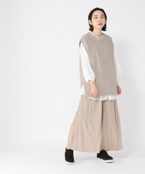 studio CLIP（スタディオクリップ）の「5ゲージケーブル切り替えベスト（ベスト・レディース・ライトグレー/グリーン/ブラック・MEDIUM/LARGE）」の4枚目の写真