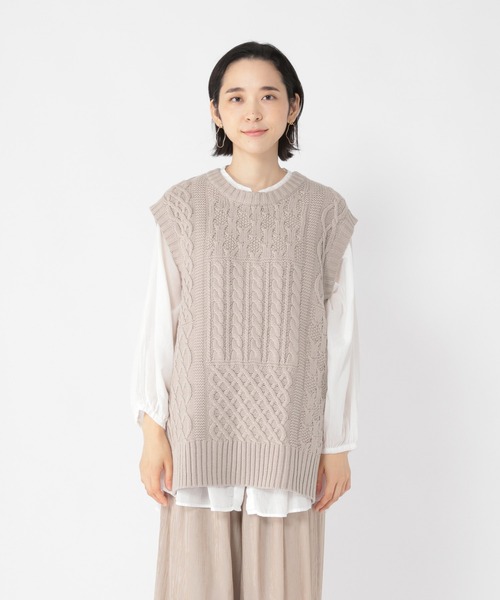 studio CLIP（スタディオクリップ）の「5ゲージケーブル切り替えベスト（ベスト・レディース・ライトグレー/グリーン/ブラック・MEDIUM/LARGE）」の6枚目の写真