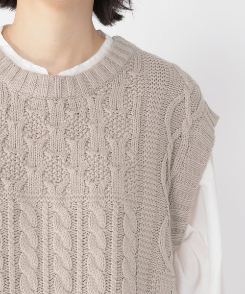 studio CLIP（スタディオクリップ）の「5ゲージケーブル切り替えベスト（ベスト・レディース・ライトグレー/グリーン/ブラック・MEDIUM/LARGE）」の9枚目の写真