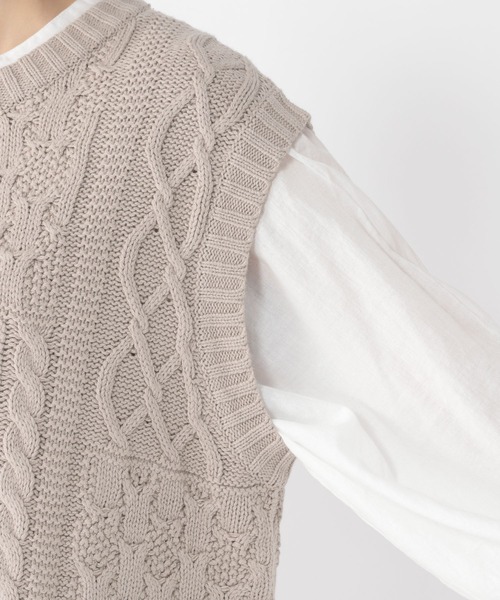 studio CLIP（スタディオクリップ）の「5ゲージケーブル切り替えベスト（ベスト・レディース・ライトグレー/グリーン/ブラック・MEDIUM/LARGE）」の10枚目の写真