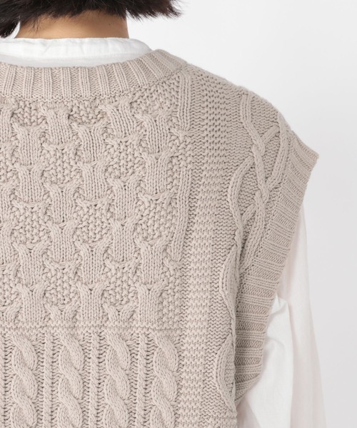 studio CLIP（スタディオクリップ）の「5ゲージケーブル切り替えベスト（ベスト・レディース・ライトグレー/グリーン/ブラック・MEDIUM/LARGE）」の12枚目の写真