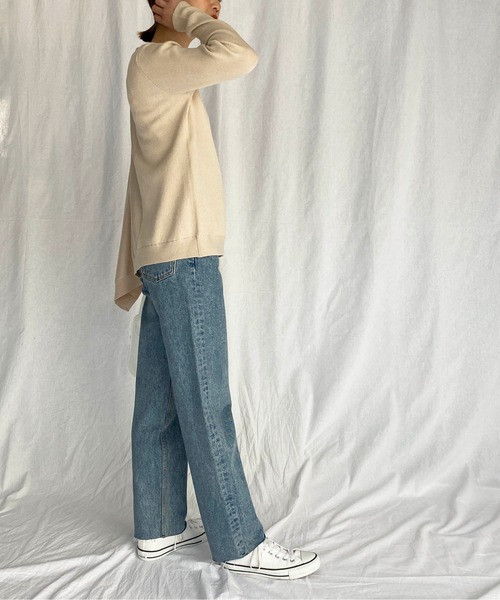 PICCIN(ピッチン)の「アシンメトリーニット(ニット/セーター・レディース・ブラック/ベージュ/モカ・M)」の9枚目の写真