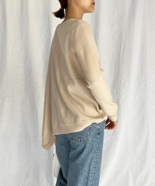 PICCIN(ピッチン)の「アシンメトリーニット(ニット/セーター・レディース・ブラック/ベージュ/モカ・M)」の5枚目の写真