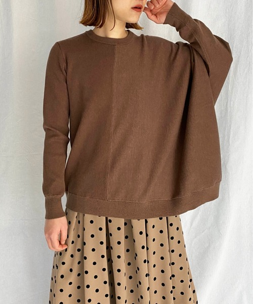 PICCIN(ピッチン)の「アシンメトリーニット(ニット/セーター・レディース・ブラック/ベージュ/モカ・M)」の11枚目の写真