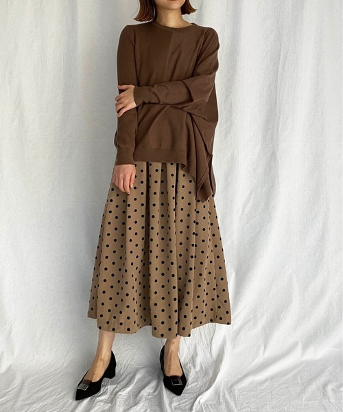 PICCIN(ピッチン)の「アシンメトリーニット(ニット/セーター・レディース・ブラック/ベージュ/モカ・M)」の14枚目の写真