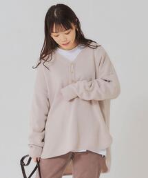 green label relaxing（グリーンレーベルリラクシング）の「CFC W/RY/N ヘンリー ネック プルオーバー ニット（ニット/セーター・レディース）」