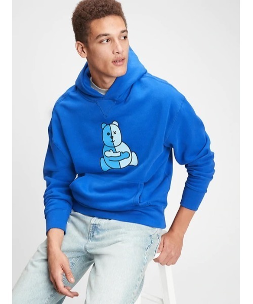 [限定コラボ]GAP×madhappy クロップドパーカー ブルー 限定コラボ]GAP×madhappy クロップドパーカー ブルー（Gap と