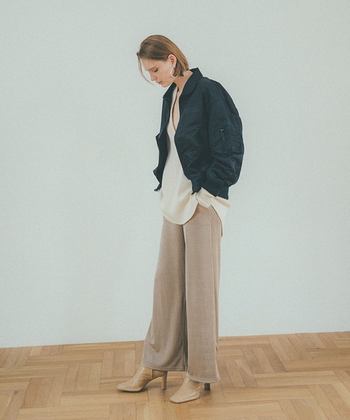 CLANE（クラネ）の「【CLANE(クラネ)】FRAGMENT×CLANE ボアレイヤー MA-1ジャケット（MA-1・レディース・ブラック/カーキ・SMALL/LARGE）」の5枚目の写真