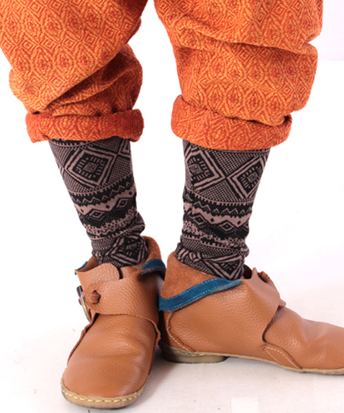 チャイハネ（チャイハネ）の「【チャイハネ】ジオメトリック柄MEN'Sレギンス10分丈（レギンス/スパッツ・メンズ・ブラック/ベージュ/グリーン/レッド・FREE）」の3枚目の写真