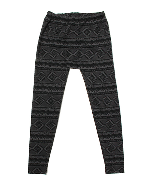 チャイハネ（チャイハネ）の「【チャイハネ】ジオメトリック柄MEN'Sレギンス10分丈（レギンス/スパッツ・メンズ・ブラック/ベージュ/グリーン/レッド・FREE）」の2枚目の写真