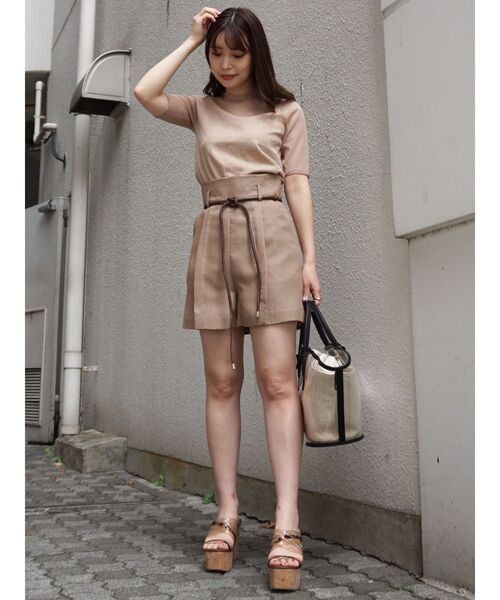 MERCURYDUO（マーキュリーデュオ）の「コードベルト付ショートパンツ（その他パンツ・レディース・ブラウン・SMALL/MEDIUM）」の4枚目の写真
