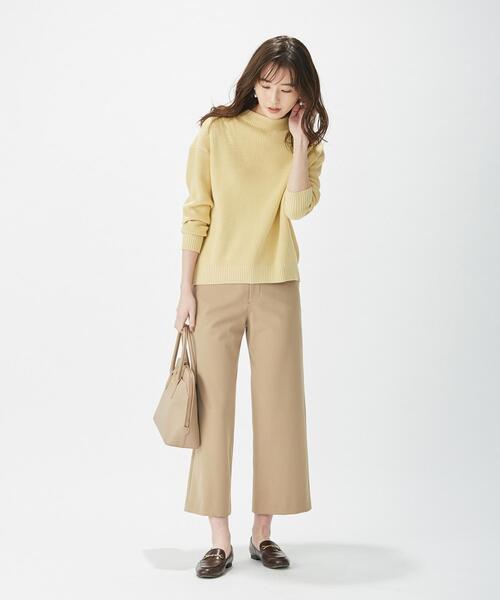 J.PRESS(ジェイプレス)の「【洗える】コットンアクリル片畦 ニット(ニット/セーター・レディース・イエロー系/ベージュ系/ピンク系/スモーキーグリーン系・T13/T15)」の8枚目の写真