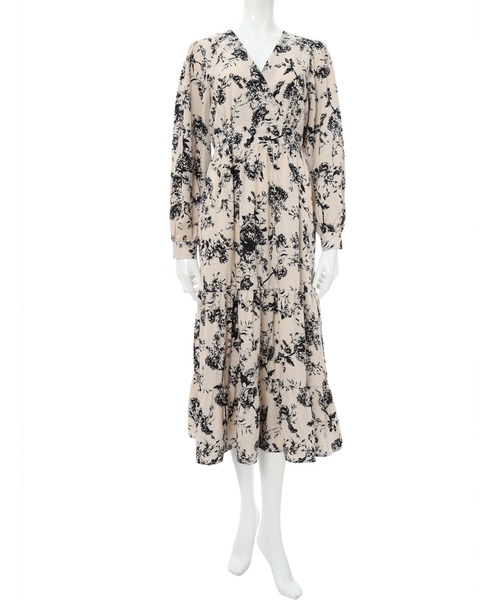 fifth（フィフス）の「レトロフラワーカシュクールワンピース（ワンピース・レディース・ネイビー/アイボリー・MEDIUM）」の3枚目の写真