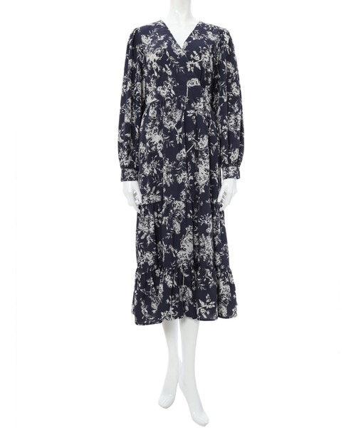 fifth（フィフス）の「レトロフラワーカシュクールワンピース（ワンピース・レディース・ネイビー/アイボリー・MEDIUM）」の7枚目の写真