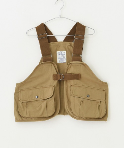 CUBE SUGAR（キューブシュガー）の「高密度ツイル デニム ハンティングベスト（ベスト・レディース・ベージュ/カーキ/ワンウォッシュ・M）」の6枚目の写真