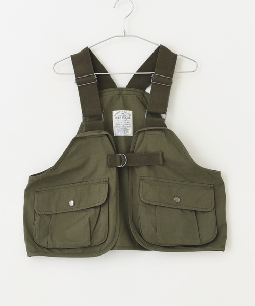 CUBE SUGAR（キューブシュガー）の「高密度ツイル デニム ハンティングベスト（ベスト・レディース・ベージュ/カーキ/ワンウォッシュ・M）」の12枚目の写真