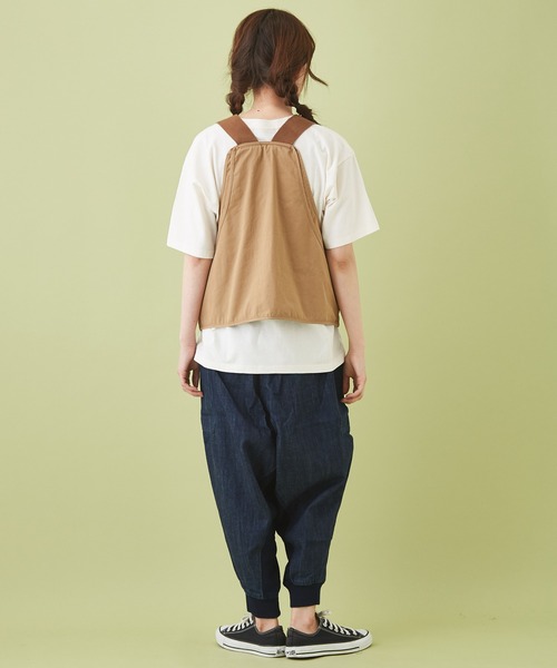 CUBE SUGAR（キューブシュガー）の「高密度ツイル デニム ハンティングベスト（ベスト・レディース・ベージュ/カーキ/ワンウォッシュ・M）」の13枚目の写真