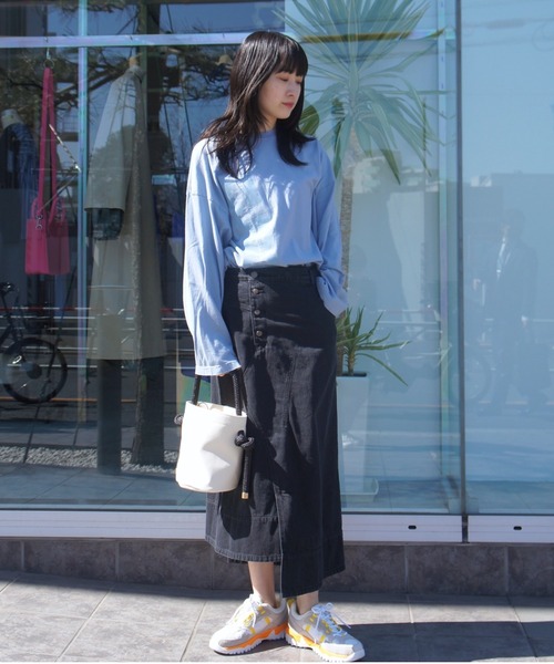 デニムスカート ズッカ ZUCCa ストレッチデニムスカート M ネイビー