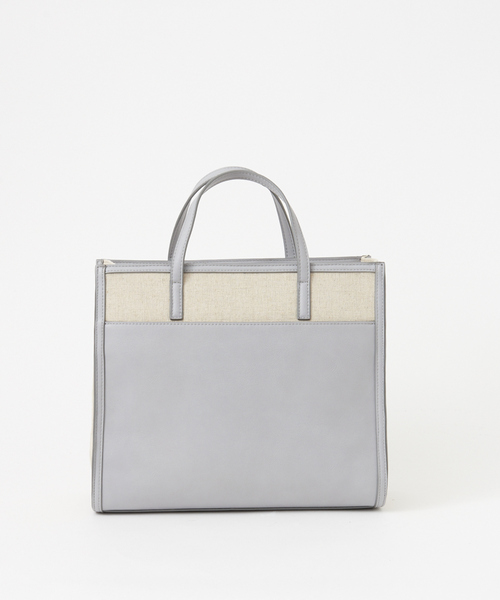 LOWELL things（ロウェル　シングス）の「Carre/ファブリックフロントファスナ－２WAY BAG（トートバッグ・レディース・ダークベージュ/その他/ベージュ・フリー）」の4枚目の写真