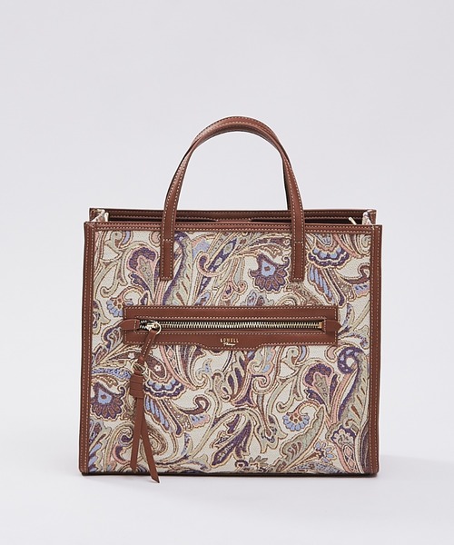 LOWELL things（ロウェル　シングス）の「Carre/ファブリックフロントファスナ－２WAY BAG（トートバッグ・レディース・ダークベージュ/その他/ベージュ・フリー）」の10枚目の写真