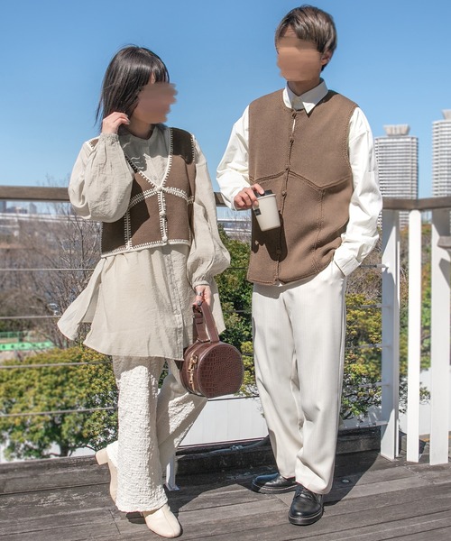 PairPair(ペアペア)の「パッチワークベスト(メンズ/リンクアイテム)(ベスト・メンズ・ブラウン・FREE)」の12枚目の写真