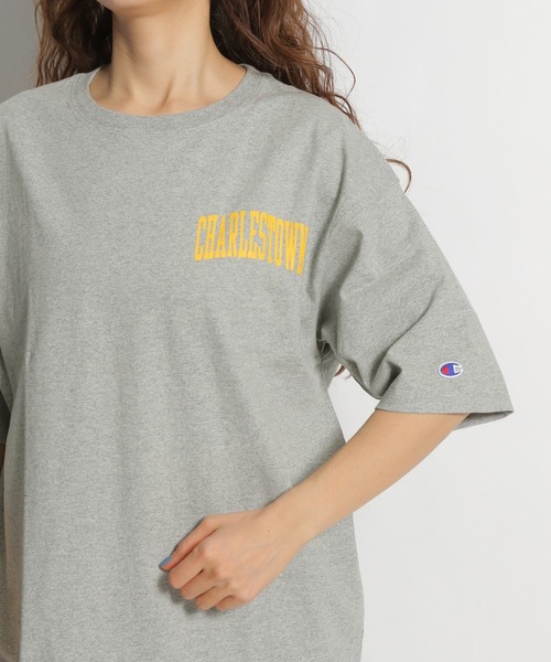 Champion（チャンピオン）の「【Champion(チャンピオン)】7分袖ロゴＴシャツ（Tシャツ/カットソー・レディース・ボルドー/ブラック/グレー・MEDIUM/LARGE）」の4枚目の写真