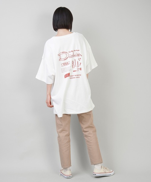 Dickies(ディッキーズ)の「【Dickies / ディッキーズ】半袖手書きバックプリントTシャツ(Tシャツ/カットソー・レディース・ホワイト/グレイッシュベージュ/ブラック/ブラック系その他・L/M)」の12枚目の写真
