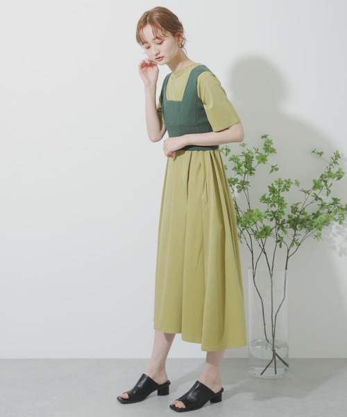 SENSE OF PLACE by URBAN RESEARCH（センスオブプレイスバイアーバンリサーチ）の「レイヤードニットビスチェ（ニット/セーター・レディース・ブラック/グリーン/アイボリー・ONE）」の20枚目の写真